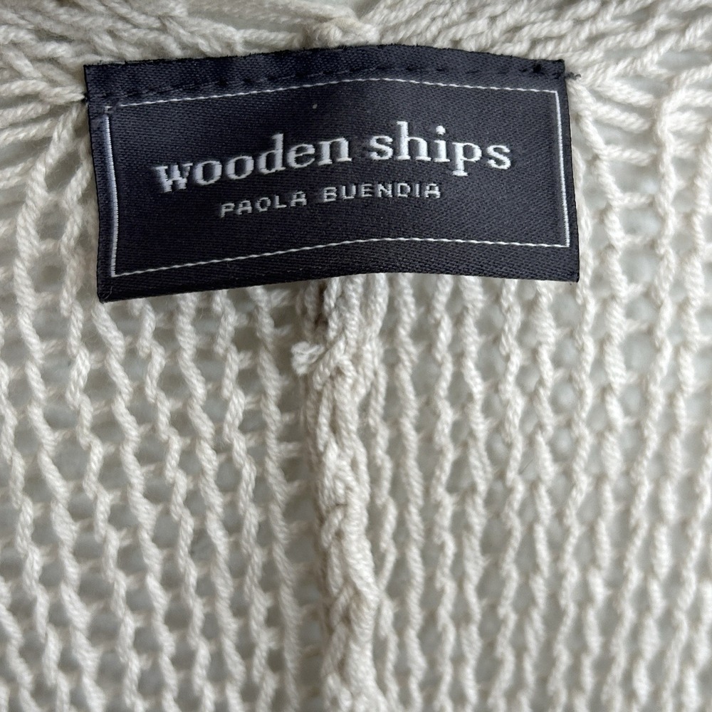 Wooden Ships Slouchy Boho Long Cardigan XL Oversize Coastal Grandma Sheer Beachy - Picture 7 of 9